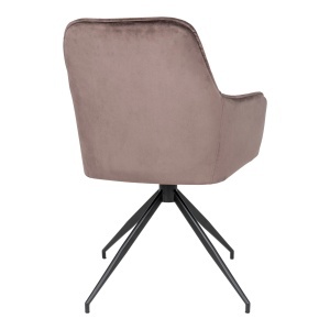 Scaun de dining rotativ Harbo, Maro, 62x56x89 cm, Catifea - Img 2