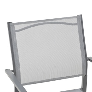 Scaun de gradina Confidence metal antracit si textilena gri 54x54x86 cm - Img 5