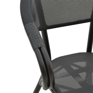 Scaun de grădină Isaia Negru 57x57x83 cm - Img 6