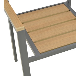 Scaun de gradina stivuibil, Breze, Antracit, 60x57.5x88 cm - Img 8