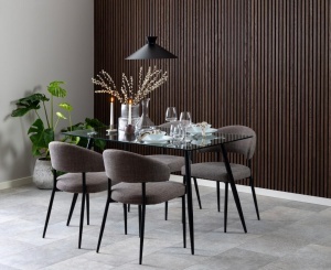 Scaun dining Edina, Gri, 77x56x55 cm