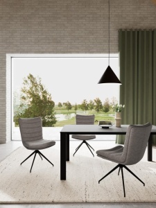 Scaun dining Grafton, Gri, 96.5x50.5x65 cm - Img 2