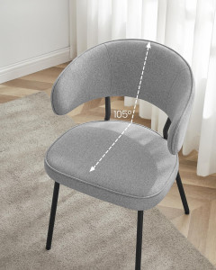 Scaun dinings, Vasagle, Gri deschis, 54x52x82 cm - Img 5