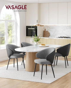 Scaun dinings, Vasagle, Gri inchis, 64x59x83.5 cm - Img 6