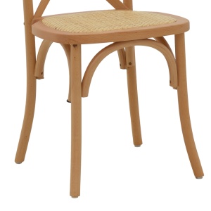 Scaun Dylon stivuibil din lemn de nuc si fag cu sezut din ratan natural 48x52x89 cm - Img 8
