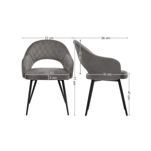 Scaun Songmics Gri 57x56x77 cm - Img 7
