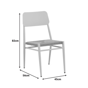 Scaun stivuibil, Giardino, Alb, 56x45x82 cm - Img 2