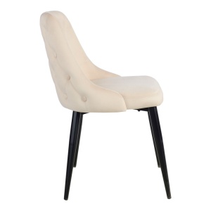 Scaun Zedna, Pako World, Catifea Bej, Picioare negre, 51x58x84 cm - Img 3