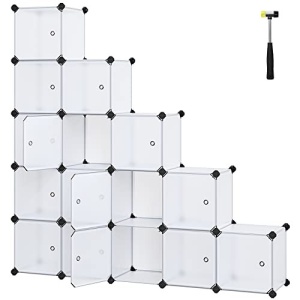 Set 15 cutii de depozitare modulare, Songmics, Alb, 123x31x123 cm - Img 2