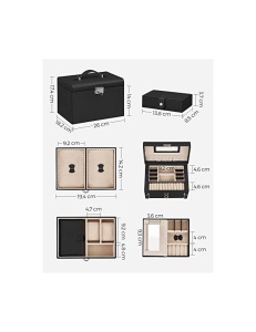 Set 2 cutii de bijuterii, Songmics, 18 x 26 x 17 cm, JBC121B, Negru - Img 7