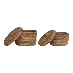 Set 2 piese Cosuri pentru depozitare Desio, Natural, 21x21x14 cm