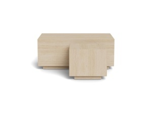 Set 2 piese Masute de cafea Dice, Bej, 42x100x60 cm - Img 4