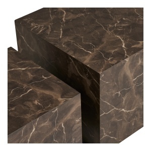 Set 2 piese Masute de cafea Prague, Maro, 40x40x36 cm