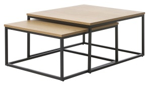 Set 2 piese Mese CESURA, Nuc, 68-75x40x68-75 cm - Img 2