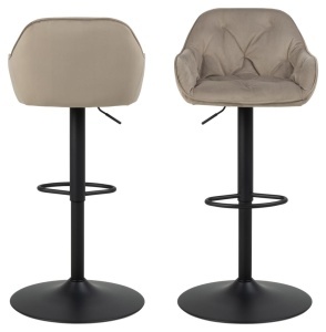 Set 2 piese Scaune de bar Brooke, Bej, 109x52x52 cm - Img 4