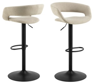 Set 2 piese Scaune de bar Grace, Maro, 101x54.5x48.5 cm - Img 3