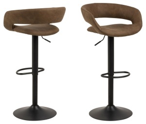 Set 2 piese Scaune de bar Grace V1, Maro, 101x54.5x48.5 cm - Img 3