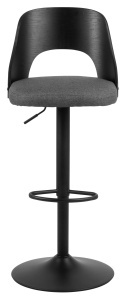 Set 2 piese Scaune de bar Lucy, Gri, 113x47x50.5 cm - Img 5