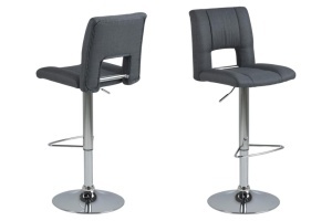 Set 2 piese Scaune de bar Sylvia V2, Gri, 115x41.5x52 cm - Img 3