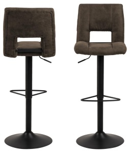 Set 2 piese Scaune de bar Sylvia V4, Gri, 115x41.5x52 cm - Img 4