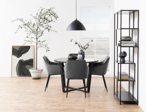 Set 2 piese Scaune dining Brooke V2, Gri, 83x58x55 cm