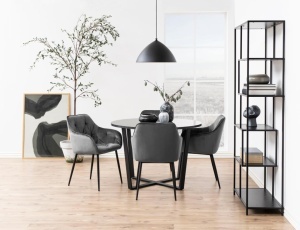 Set 2 piese Scaune dining Brooke V2, Gri, 83x58x55 cm - Img 2
