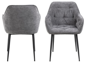 Set 2 piese Scaune dining Brooke V3, Gri, 83x58x55 cm - Img 4