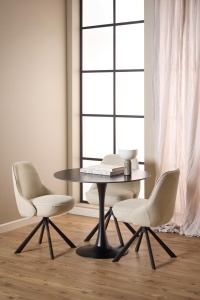 Set 2 piese Scaune dining Carlton, Bej, 83.5x52x56 cm