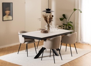 Set 2 piese Scaune dining Eleanor, Bej, 79x55.5x55 cm - Img 6