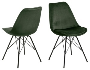 Set 2 piese Scaune dining Eris V1, Verde, 85.5x48.5x54 cm - Img 2