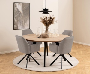 Set 2 piese Scaune dining Glenda V2, Gri, 88.5x61x63 cm