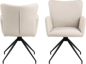 Set 2 piese Scaune dining Laura, Bej, 86x57x61.5 cm - Img 4