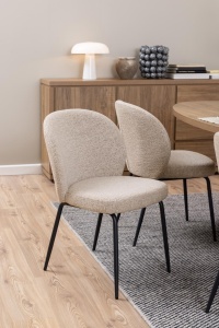 Set 2 piese Scaune dining Patricia V1, Bej, 82x52x57.5 cm