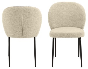Set 2 piese Scaune dining Patricia V2, Bej, 82x52x57.5 cm - Img 4