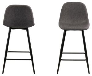 Set 2 piese Scaune inalte Wilma, Gri, 91x43.5x48.5 cm - Img 4