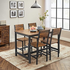 Set 2 scaune dining, Vasagle, Negru , 87.6x50x36 cm - Img 3