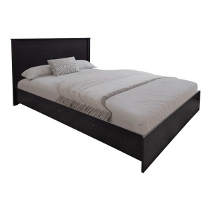 Set 3 buc. dormitor cadru pat si noptiere, Athos, Wenge, 150x206.5x96 cm - Img 2
