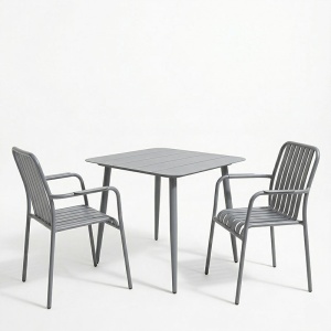 Set 3 masa si scaune gradina, Heven Vista, Antracit, 80x80x72 cm - Img 2