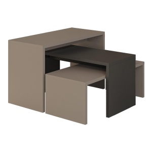 Set 3 masute Kantar, Pako World, Antracit-Maro, 65x30x39 cm
