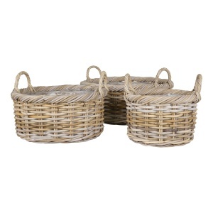 Set 3 piese Cosuri depozitare Kuta, Natura, 50x50x28 cm