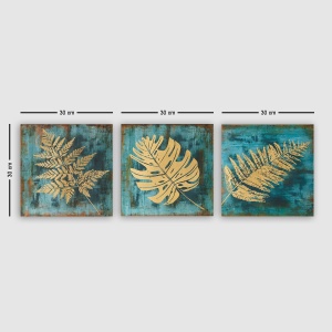 Set 3 tablouri canvas (3 bucati) 3P5777 Multicolor 30x30x3 cm - Img 2