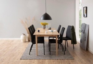 Set 4 piese Scaune dining Asama, Negru, 95x43.5x57 cm - Img 4