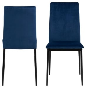 Set 4 piese Scaune dining Demina, Albastru, 92x43.5x53 cm - Img 3