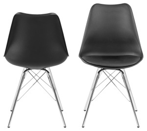 Set 4 piese Scaune dining Eris, Negru, 85.5x48.5x54 cm - Img 3