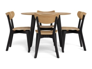 Set 5 piese Masa dining si Scaune Roxby V1, Natural, 76x105x105 cm - Img 5