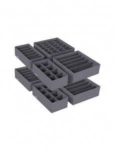 Set 8 organizatoare pentru sertare, Songmics, 32 x 10 x 32 cm, RUS08GY, Gri - Img 2