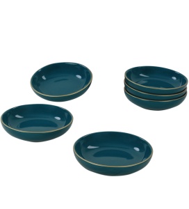 Set boluri de sos din ceramica (6 bucati) Mayd100 Albastru petrol 13x13x3.3 cm - Img 2