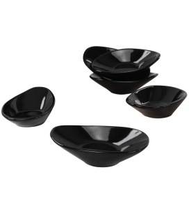 Set boluri de sos din ceramica (6 bucati) Mayd200 Negru 12x7.9x3 cm - Img 2
