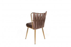 Set de 2 scaune Kuşaklı-213, Maro deschis- Auriu - Img 3