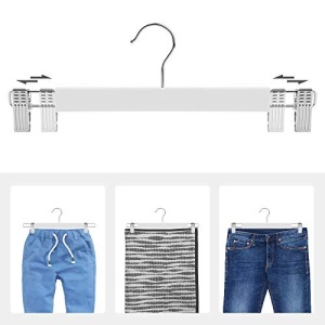 Set de 8 umerase din lemn, Songmics, Alb, 34x1.2x12.5 cm - Img 6